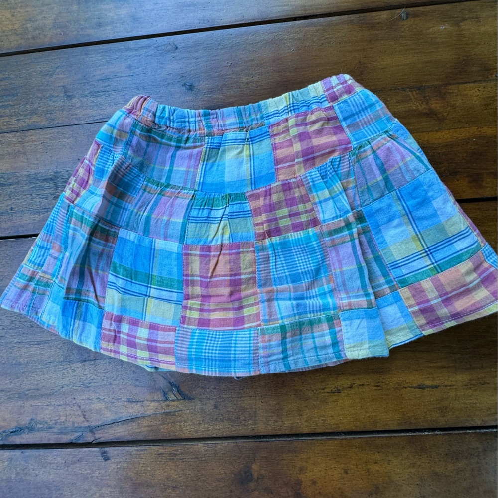 Red Beans madras plaid skort size 3T like new